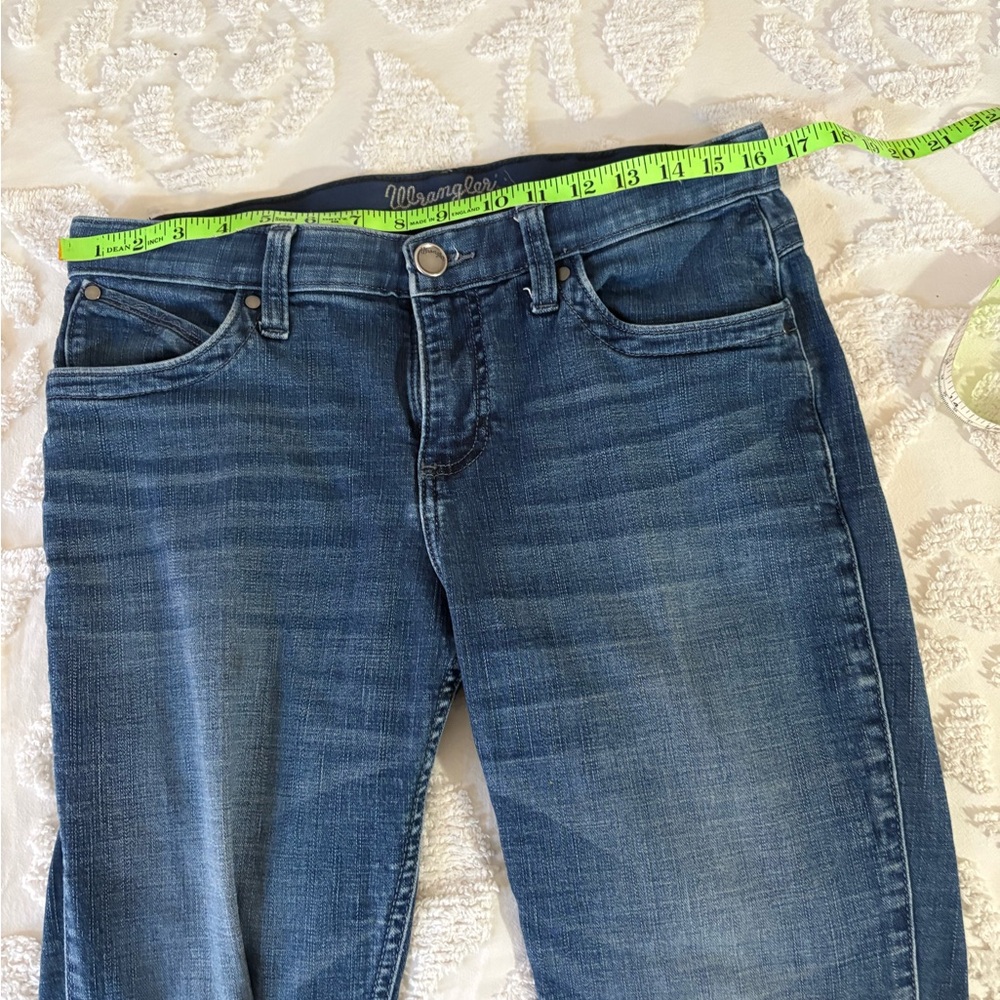Wrangler Women's Q-Baby Mid Rise Bootcut Ultimate Riding Blue Jeans - Picture 7 of 7